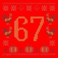 Thanksgiving Ugly Sweater 67 Meme Funny 6-7 Santa Hat thumb 1