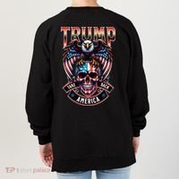 Trump Usa Skull Eagle Front And Back Logo Women's Sweatshirt thumb 1