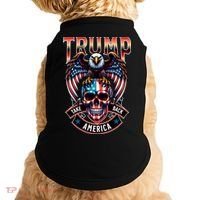 Trump Usa Skull Eagle Front And Back Logo Doggie Tank thumb 0