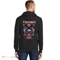 Trump Usa Skull Eagle Front And Back Logo Hoodie thumb 1