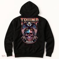 Trump Usa Skull Eagle Front And Back Logo Hoodie thumb 6
