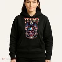 Trump Usa Skull Eagle Front And Back Logo Hoodie thumb 5