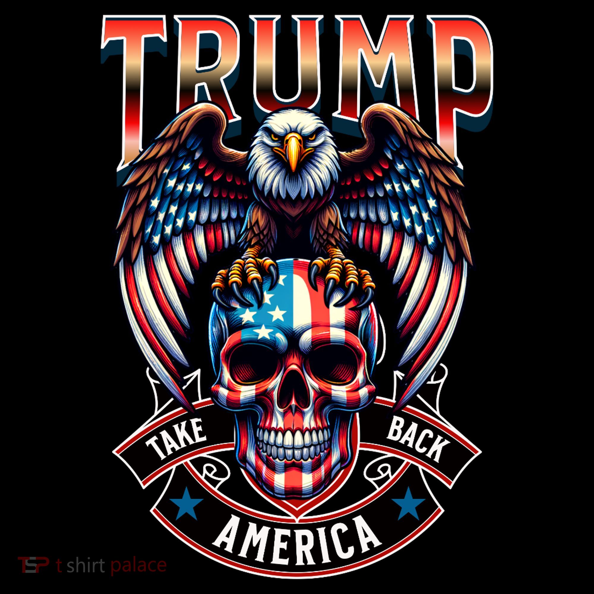 Trump Usa Skull Eagle Front And Back Logo Hoodie