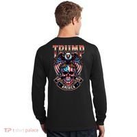 Trump Usa Skull Eagle Front And Back Logo Long Sleeve Shirt thumb 1