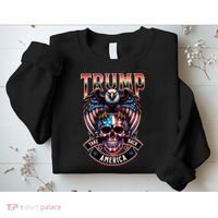 Trump Usa Skull Eagle Front And Back Logo Sweatshirt thumb 2