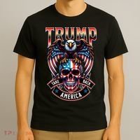 Trump Usa Skull Eagle Front And Back Logo T-Shirt thumb 3