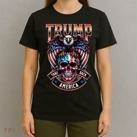 Trump Usa Skull Eagle Front And Back Logo T-Shirt thumb 4