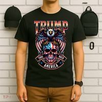 Trump Usa Skull Eagle Front And Back Logo T-Shirt thumb 6