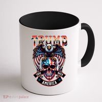 Trump Usa Skull Eagle Front And Back Logo Coffee Mug thumb 1