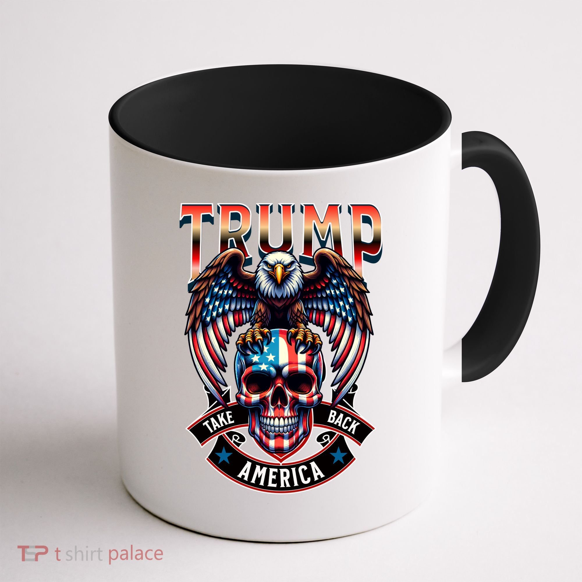 Trump Usa Skull Eagle Front And Back Logo Coffee Mug