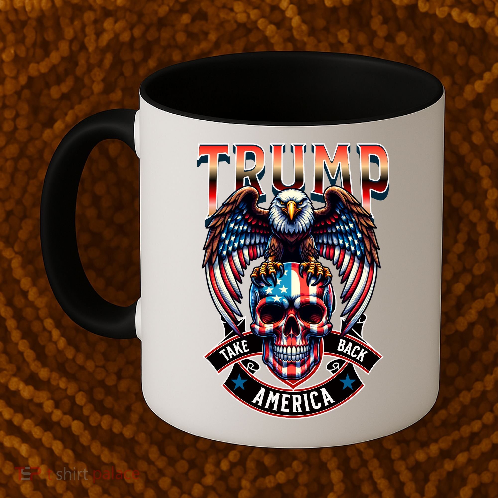 Trump Usa Skull Eagle Front And Back Logo Coffee Mug