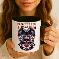 Trump Usa Skull Eagle Front And Back Logo Coffee Mug thumb 3