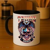 Trump Usa Skull Eagle Front And Back Logo Coffee Mug thumb 4