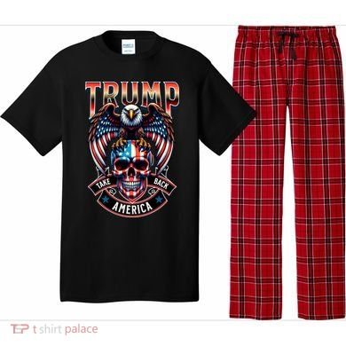 Trump Usa Skull Eagle Front And Back Logo Pajama Set