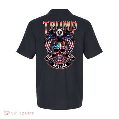 Trump Usa Skull Eagle Front And Back Logo Polo back