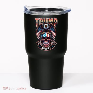 Trump Usa Skull Eagle Front And Back Logo Tumbler