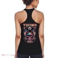 Trump Usa Skull Eagle Front And Back Logo Women's Tank Top thumb 1