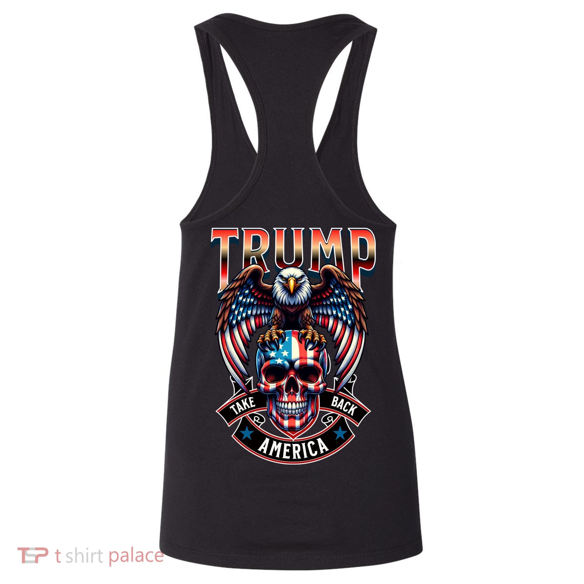 Trump Usa Skull Eagle Front And Back Logo Women's Tank Top