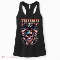 Trump Usa Skull Eagle Front And Back Logo Women's Tank Top thumb 0
