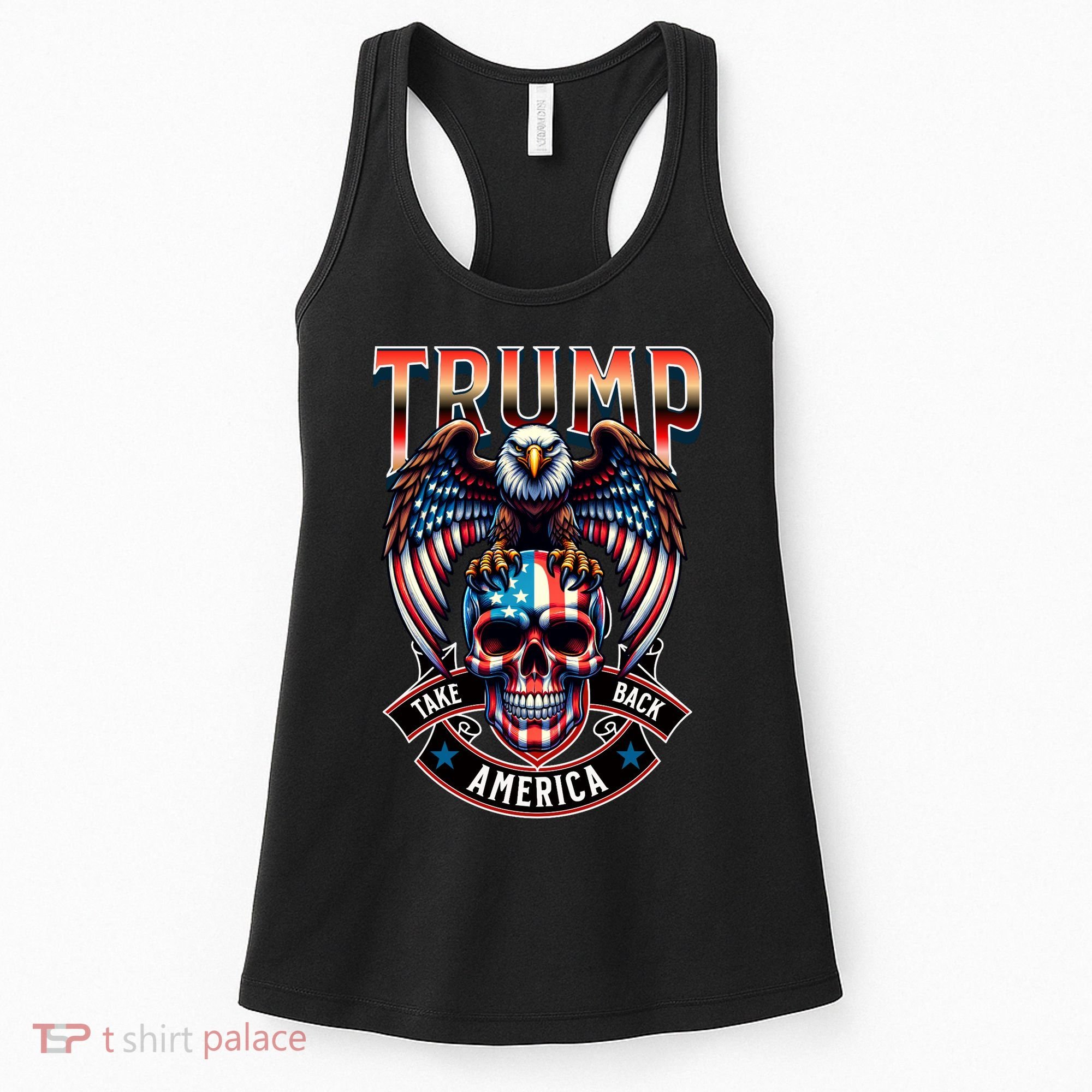 Trump Usa Skull Eagle Front And Back Logo Women's Tank Top