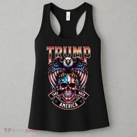 Trump Usa Skull Eagle Front And Back Logo Women's Tank Top thumb 3