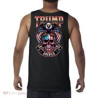 Trump Usa Skull Eagle Front And Back Logo Tank Top thumb 1