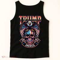 Trump Usa Skull Eagle Front And Back Logo Tank Top thumb 5