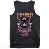 Trump Usa Skull Eagle Front And Back Logo Tank Top thumb 0