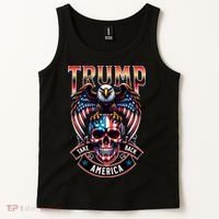 Trump Usa Skull Eagle Front And Back Logo Tank Top thumb 2