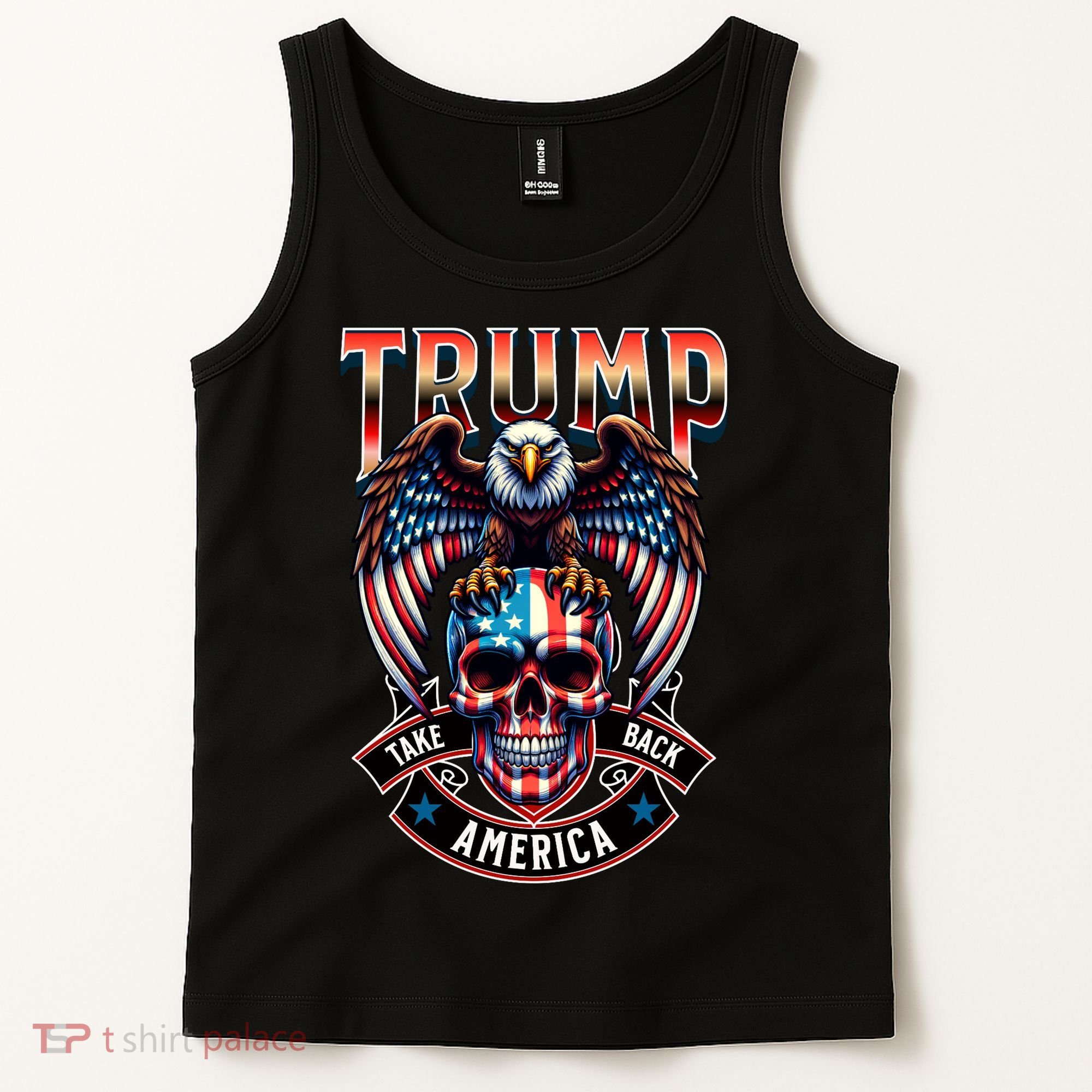 Trump Usa Skull Eagle Front And Back Logo Tank Top