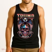 Trump Usa Skull Eagle Front And Back Logo Tank Top thumb 3