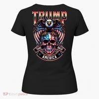 Trump Usa Skull Eagle Front And Back Logo Women's T-Shirt thumb 5
