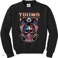 Trump Usa Skull Eagle Front And Back Logo Kids Sweatshirt thumb 0