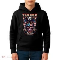 Trump Usa Skull Eagle Front And Back Logo Kids Hoodie thumb 4