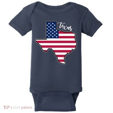 Texas United States Map Baby Bodysuit