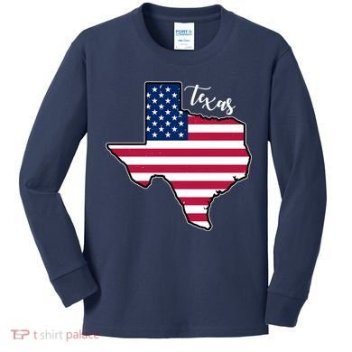 Texas United States Map Kids Long Sleeve Shirt