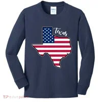 Texas United States Map Kids Long Sleeve Shirt thumb 0