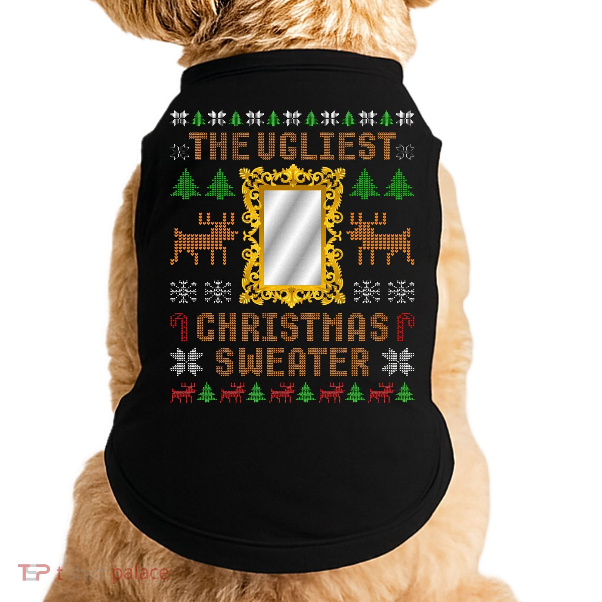 The Ugliest Ugly Christmas Sweater With Mirror Funny Xmas Doggie Tank