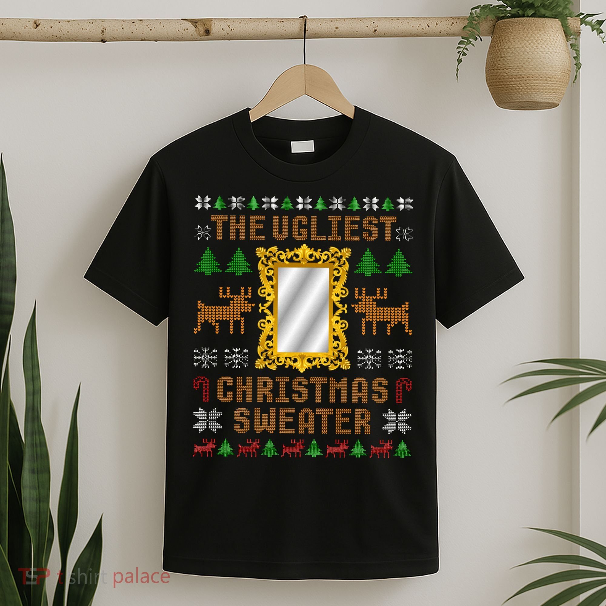 The Ugliest Ugly Christmas Sweater With Mirror Funny Xmas T-Shirt