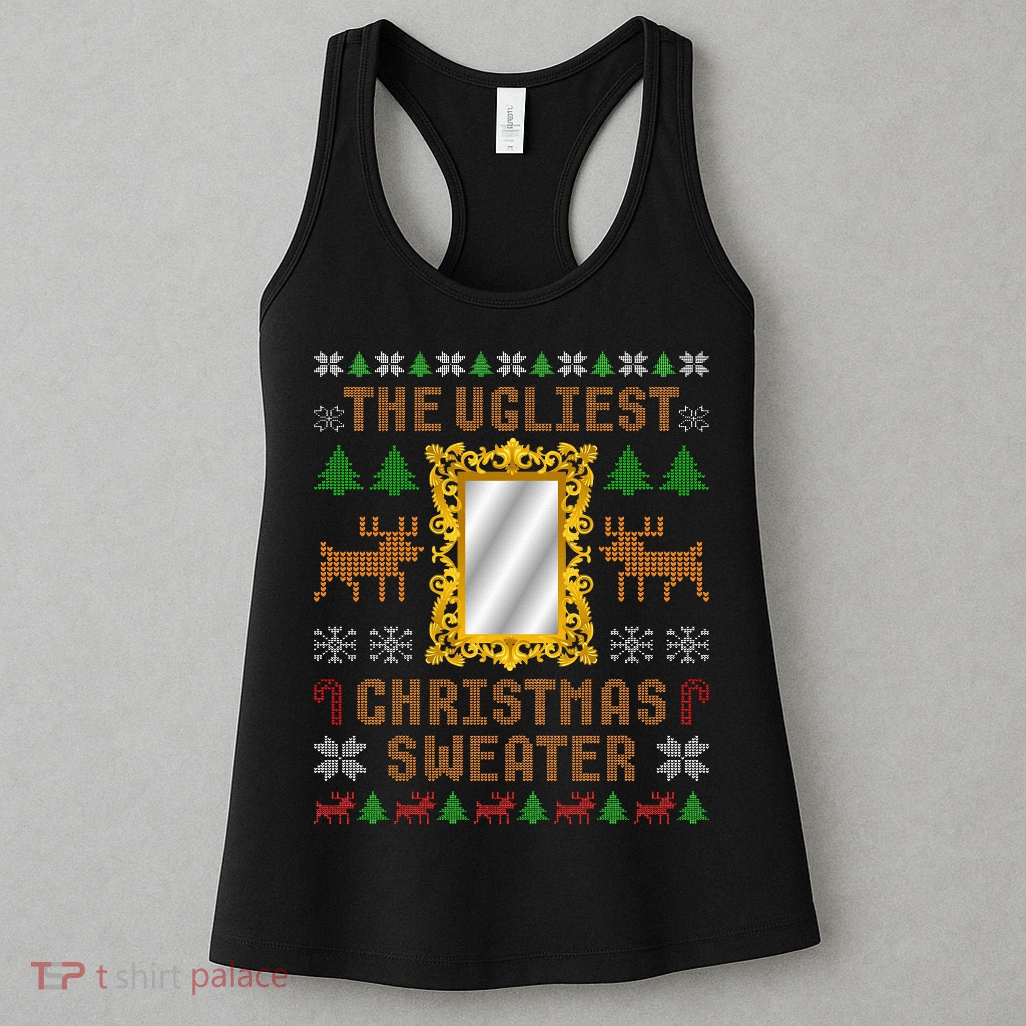 The Ugliest Ugly Christmas Sweater With Mirror Funny Xmas Women's Tank Top