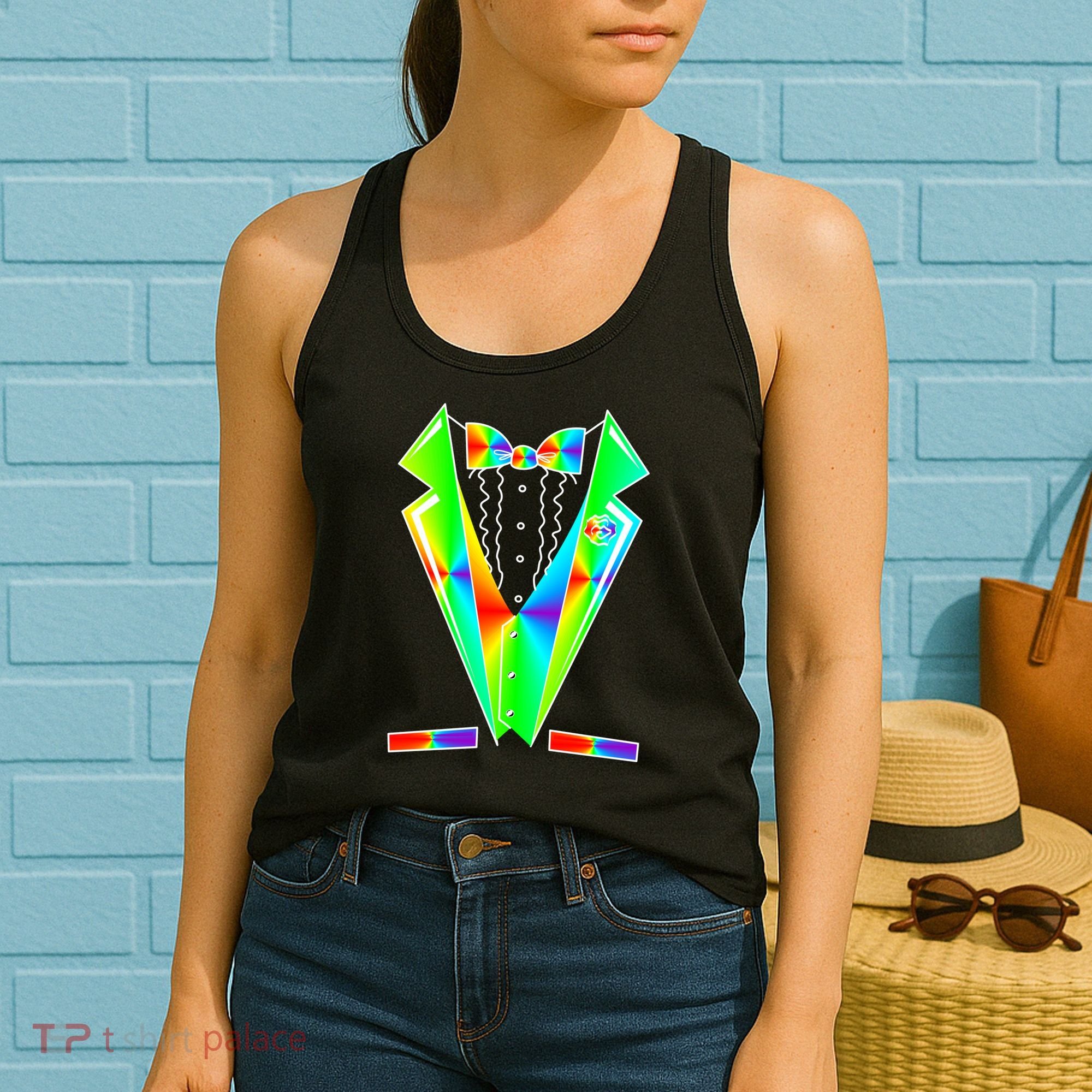Tux Tuxedo With Pockets Rose Tie Dye Women's Tank Top