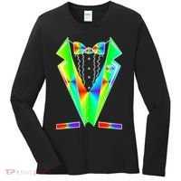 Tux Tuxedo With Pockets Rose Tie Dye Women's Long Sleeve Shirt thumb 0