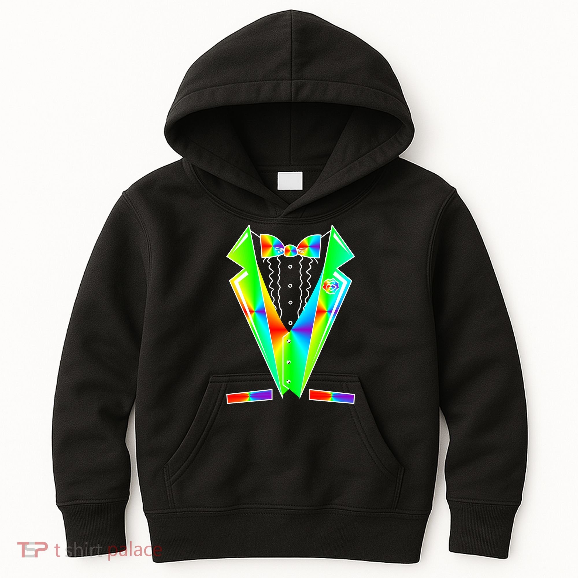 Tux Tuxedo With Pockets Rose Tie Dye Kids Hoodie