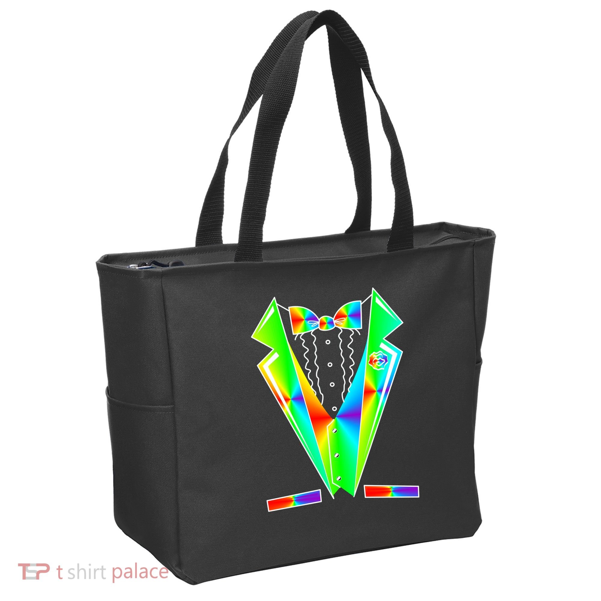 Tux Tuxedo With Pockets Rose Tie Dye Tote Bag