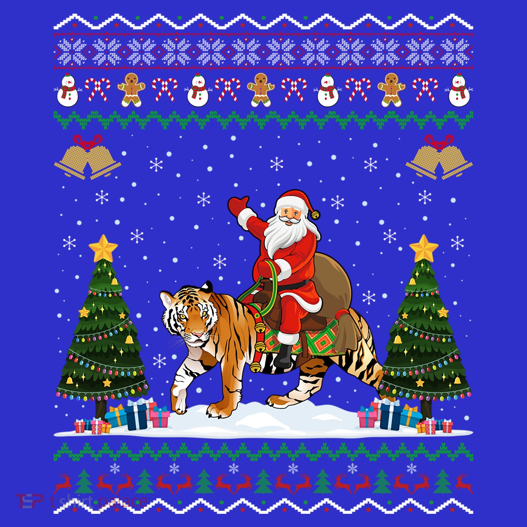 Tiger Ugly Xmas Gift Funny Santa Riding Tiger Christmas Meaningful Gift Mousepad