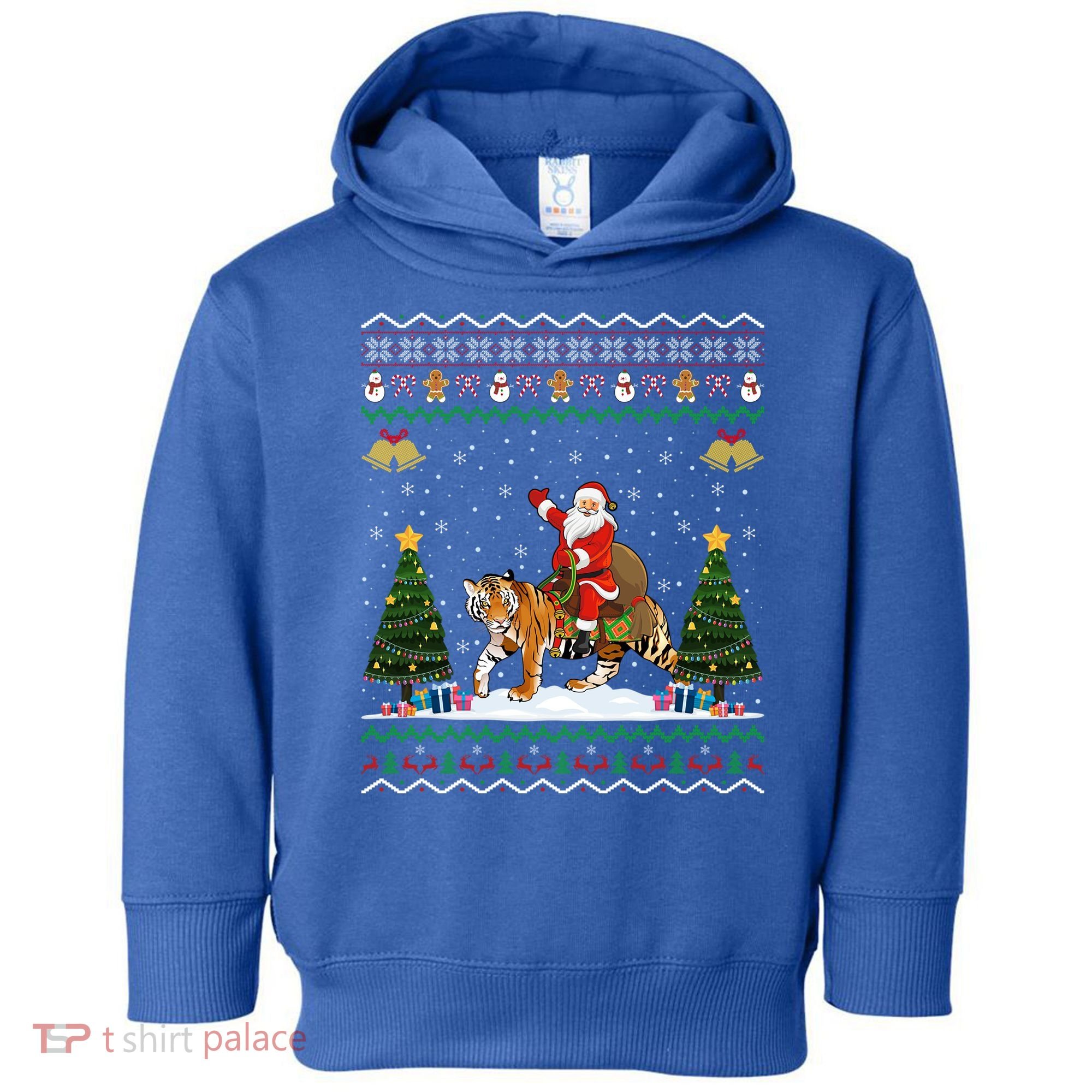 Tiger Ugly Xmas Gift Funny Santa Riding Tiger Christmas Meaningful Gift Toddler Hoodie