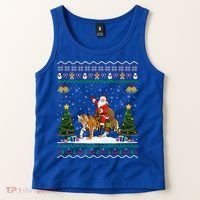 Tiger Ugly Xmas Gift Funny Santa Riding Tiger Christmas Meaningful Gift Tank Top thumb 2