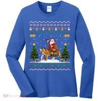 Tiger Ugly Xmas Gift Funny Santa Riding Tiger Christmas Meaningful Gift Women's Long Sleeve Shirt thumb 0