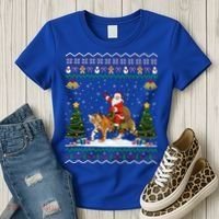 Tiger Ugly Xmas Gift Funny Santa Riding Tiger Christmas Meaningful Gift Women's T-Shirt thumb 3