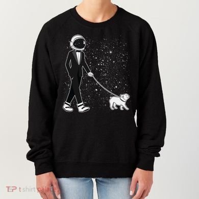 Tuxedo Astronaut Walking Dog Women's Sweatshirt